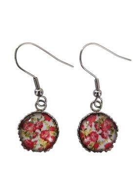 Floral Round Drop Earrings